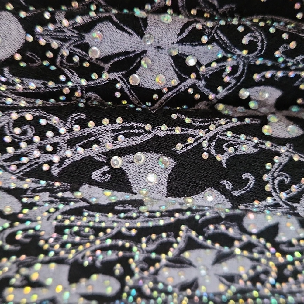 Vocal Black Diamond Embellished Open Cardigan - Picture 4 of 9